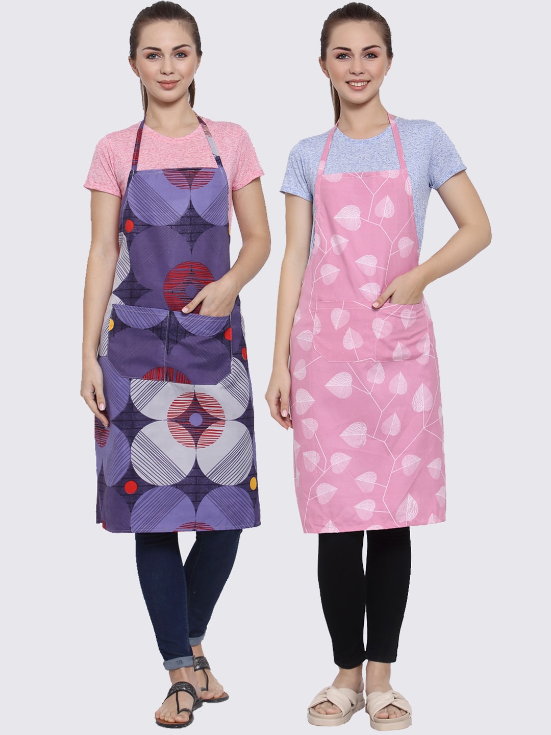 

Arrabi Pack of 2 Multicolored Printed Apron, Multi