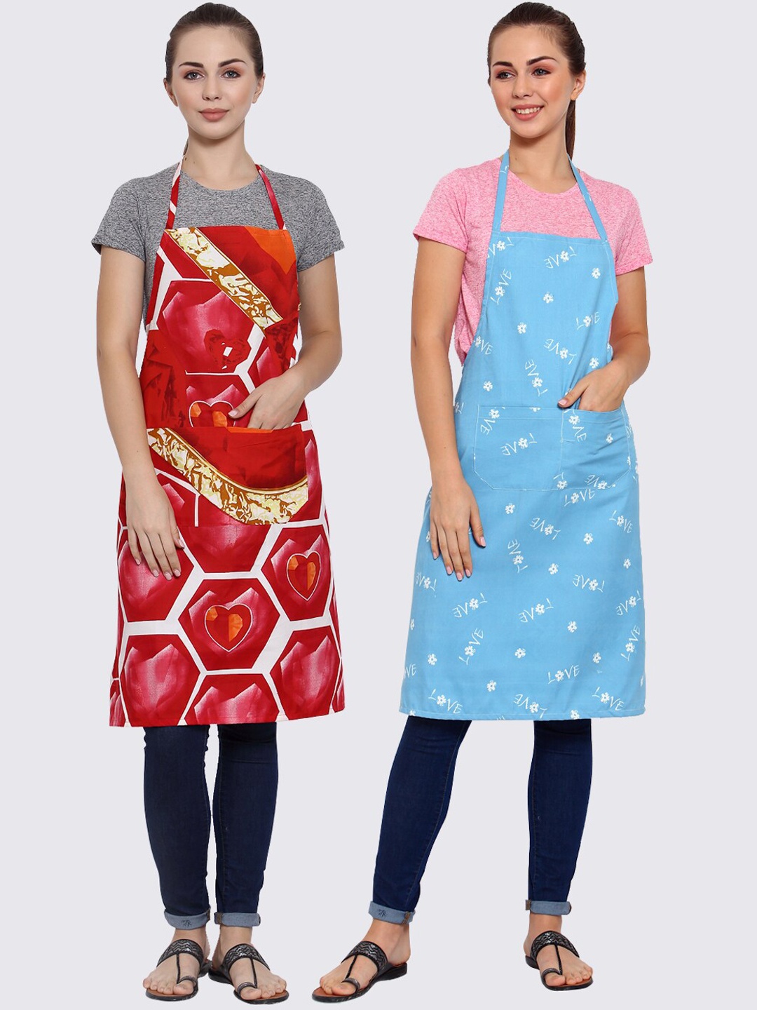 

Arrabi Pack of 2 Multi Printed Aprons