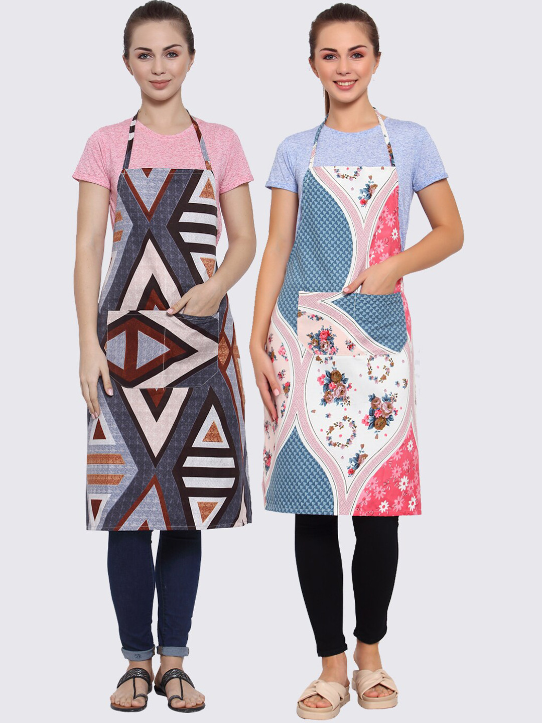 

Arrabi Multicoloured Pack of 2 Printed Aprons, Multi