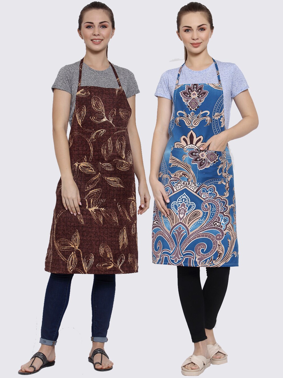 

Arrabi Pack Of 2 Multicoloured Printed Aprons, Multi