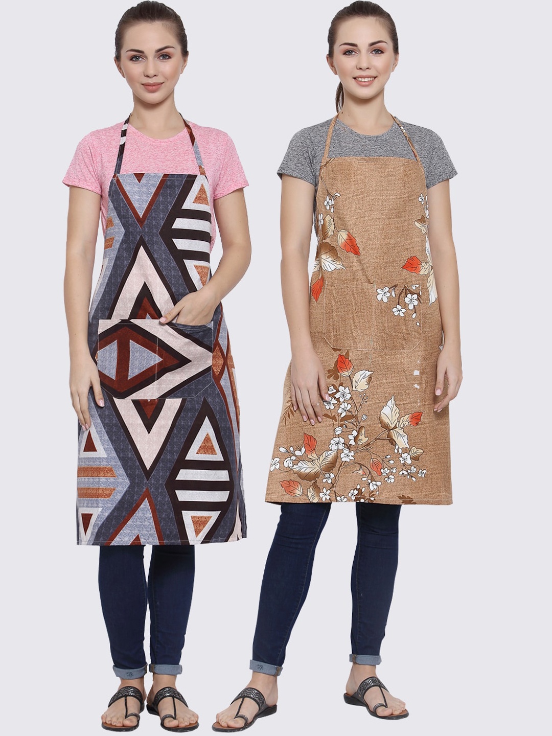 

Arrabi Multicoloured Pack of 2 Printed Aprons, Multi