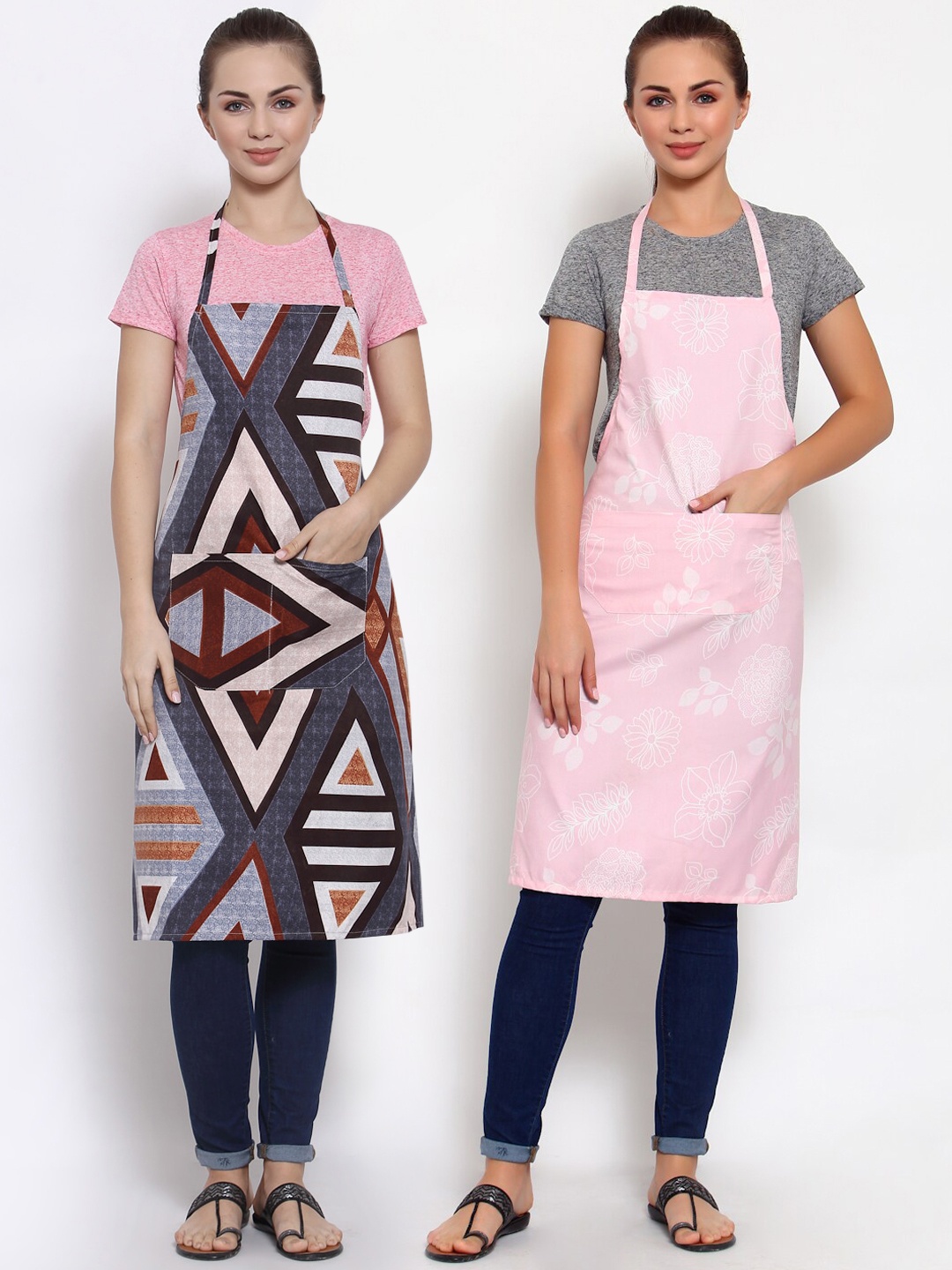 

Arrabi Multicoloured Pack of 2 Printed Aprons, Multi