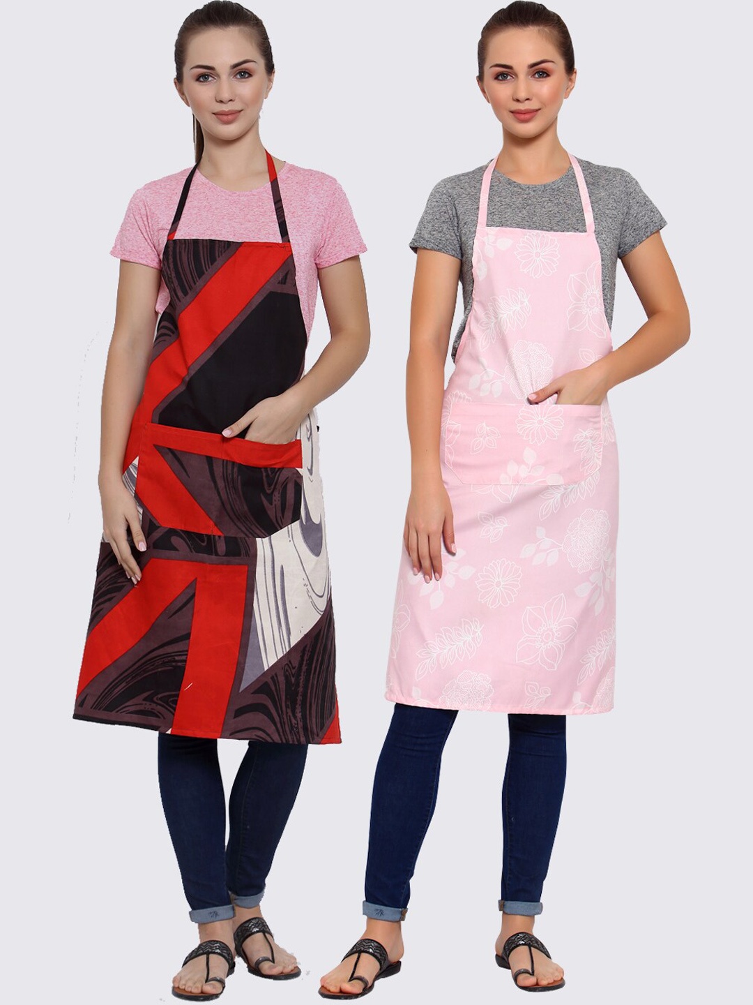 

Arrabi Pack Of 2 Multicoloured Printed Aprons, Multi