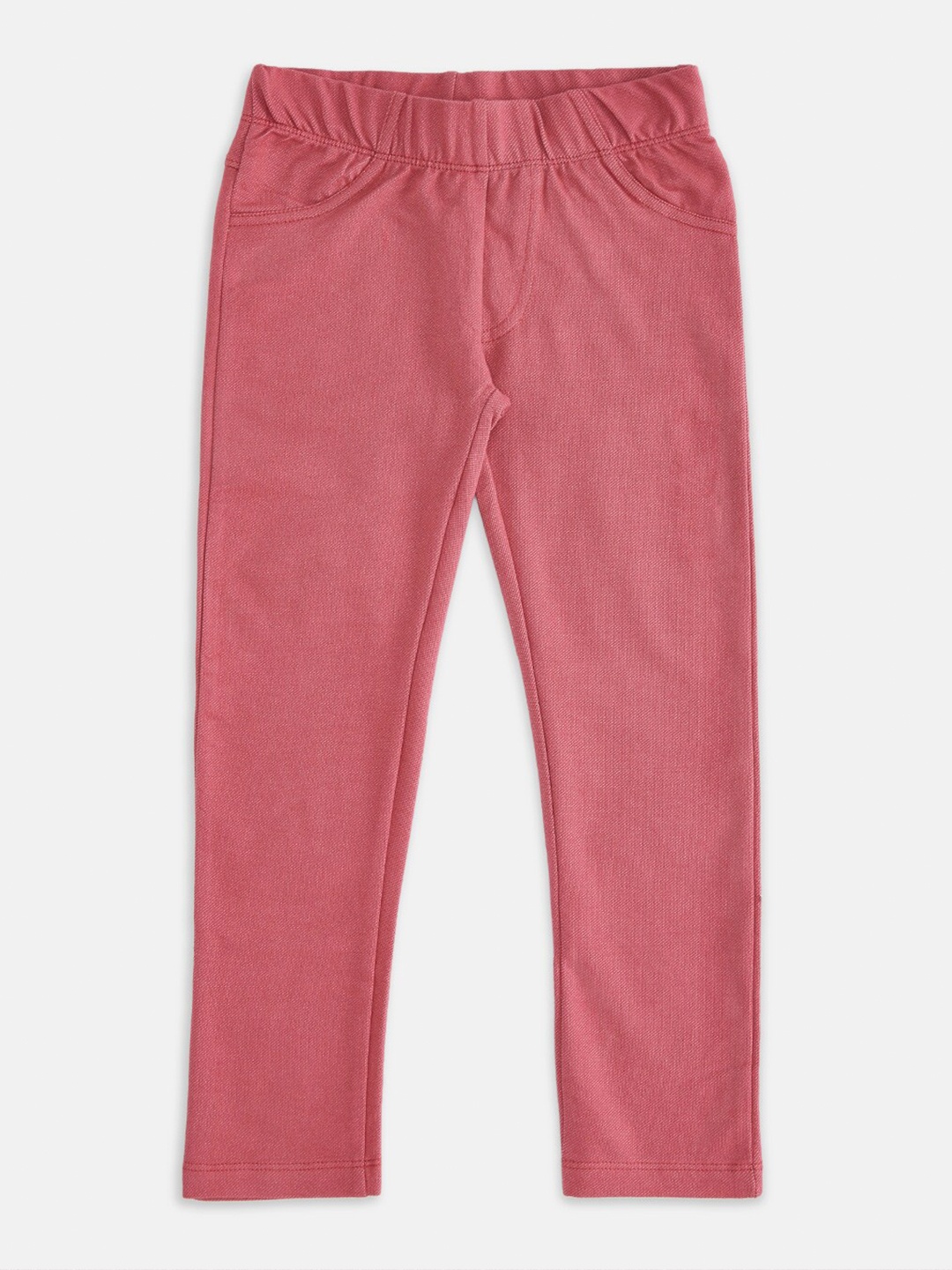 

Pantaloons Junior Girls Pink Solid Cotton Jeggings