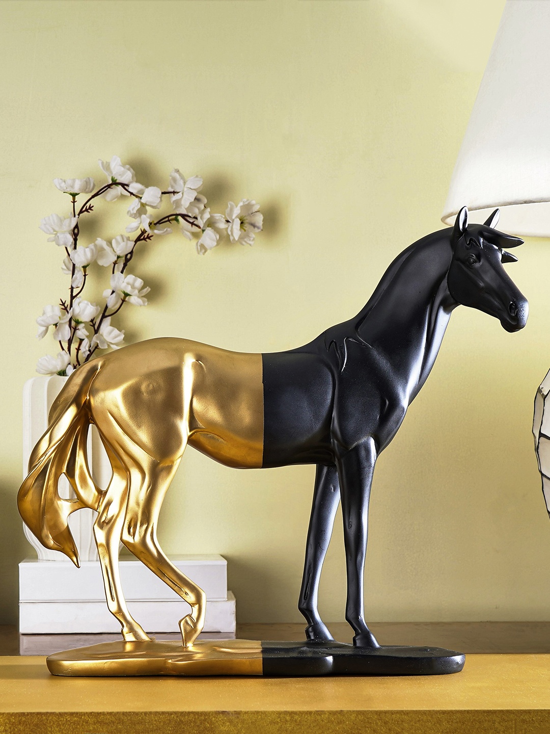 

THE ARTMENT Gold-Toned & Black Bold & Majestic Horse Showpiece