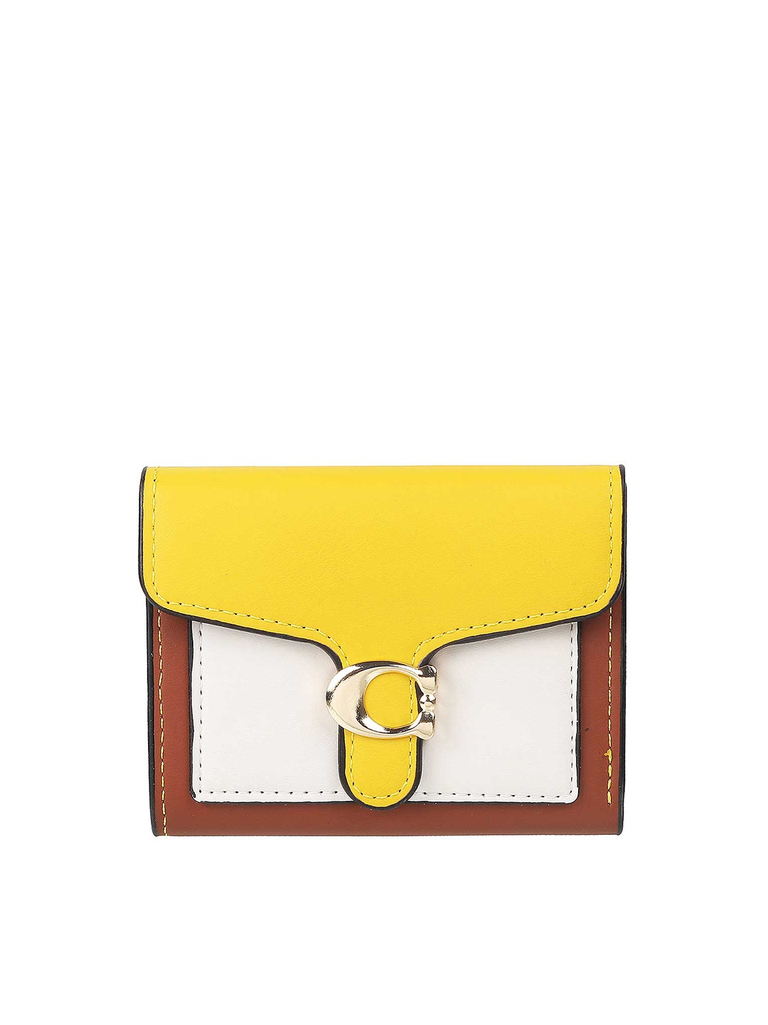 

WALKWAY by Metro Yellow & White Envelope Clutch