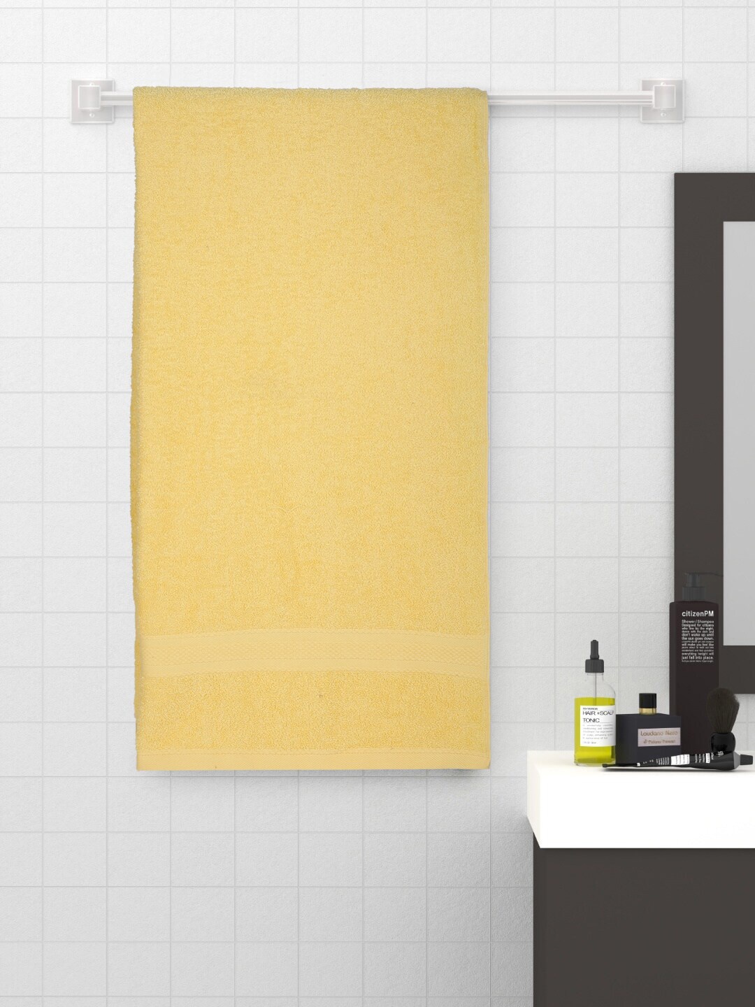 

Raymond Home Yellow Solid Cotton 450 GSM Bath Towel