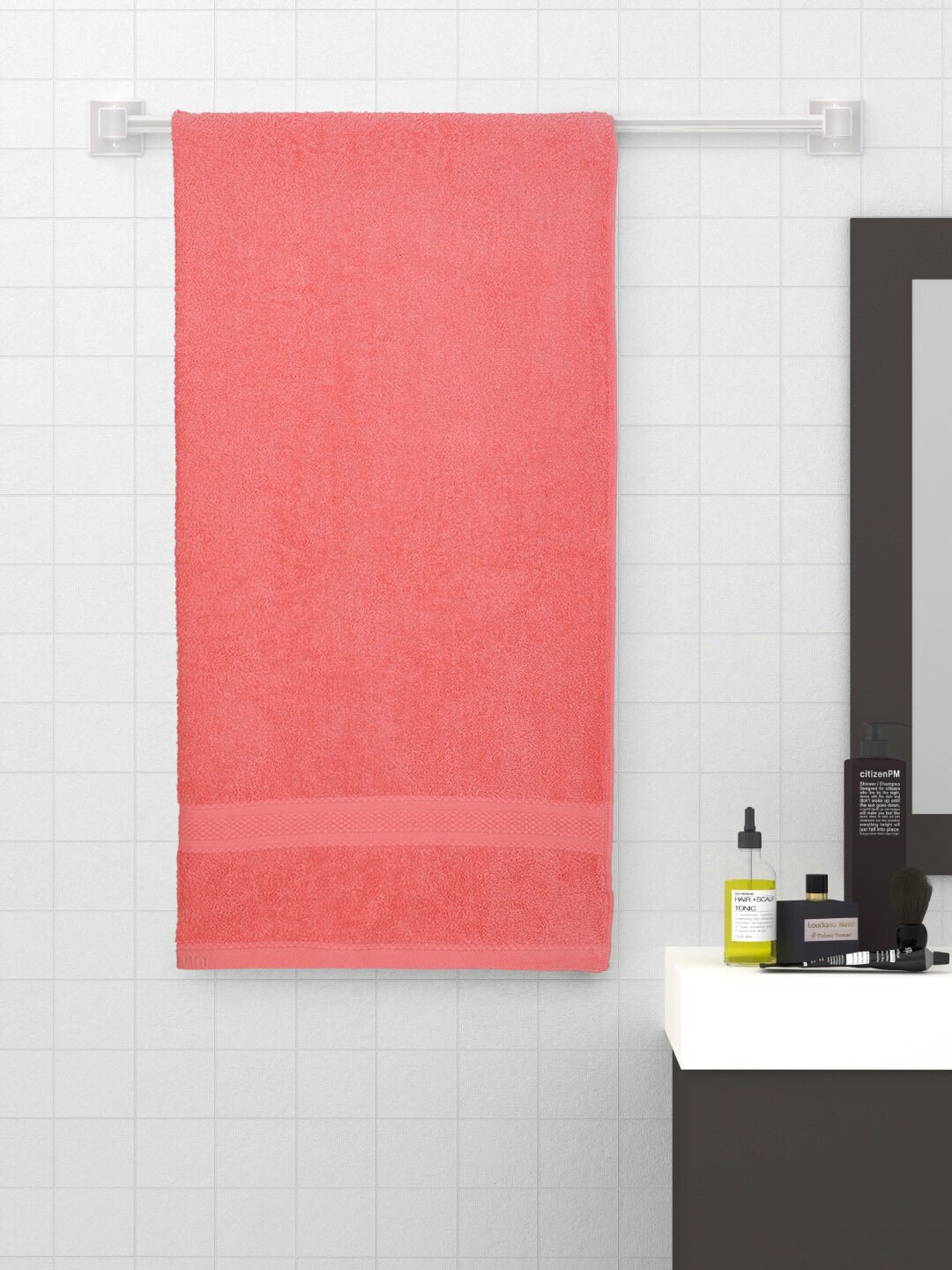 

Raymond Home Pink Solid Cotton 450 GSM Bath Towel