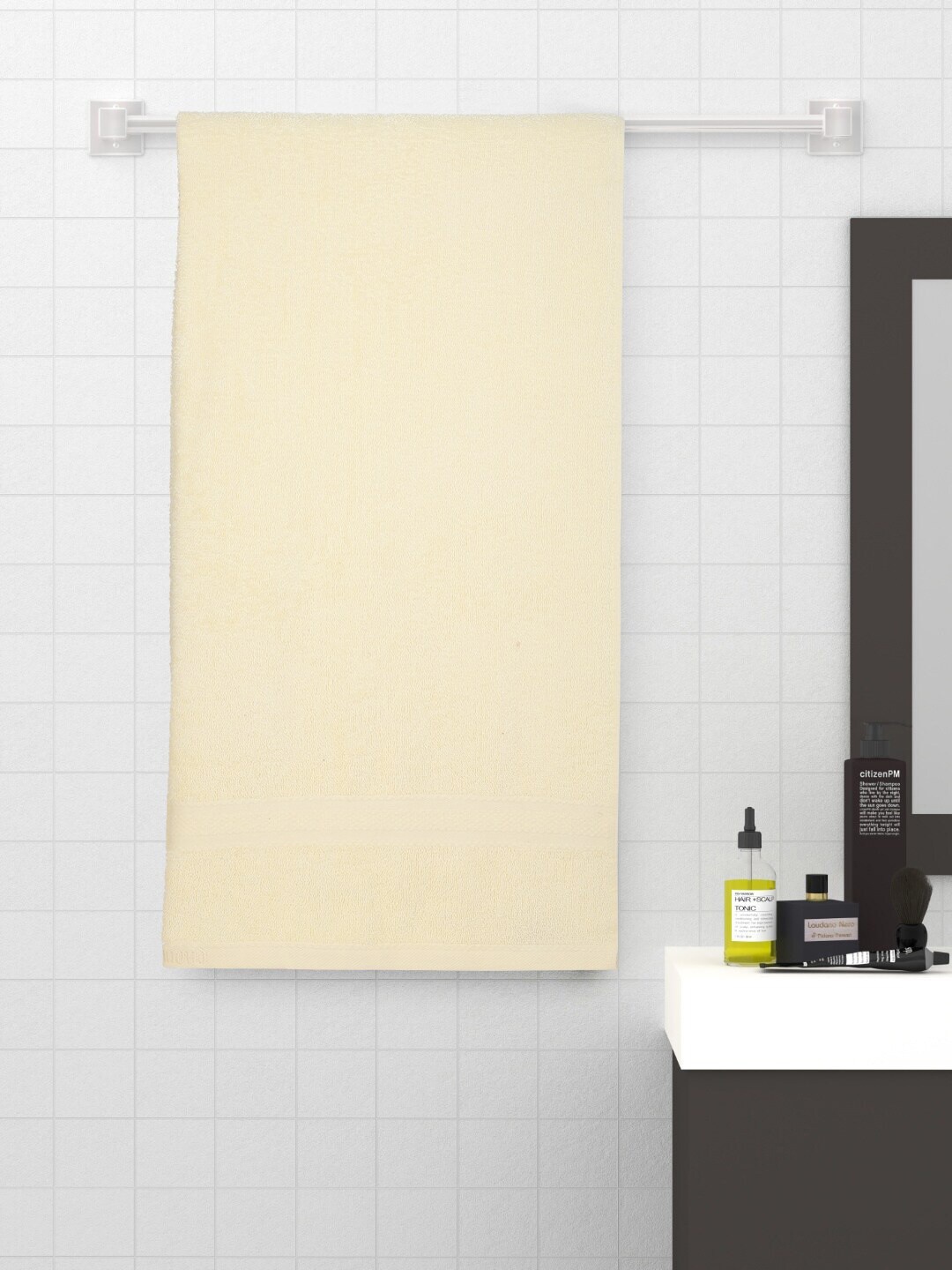 

Raymond Home Beige Solid Extra Absorbent Premium Grade Cotton 450 GSM Bath Towel