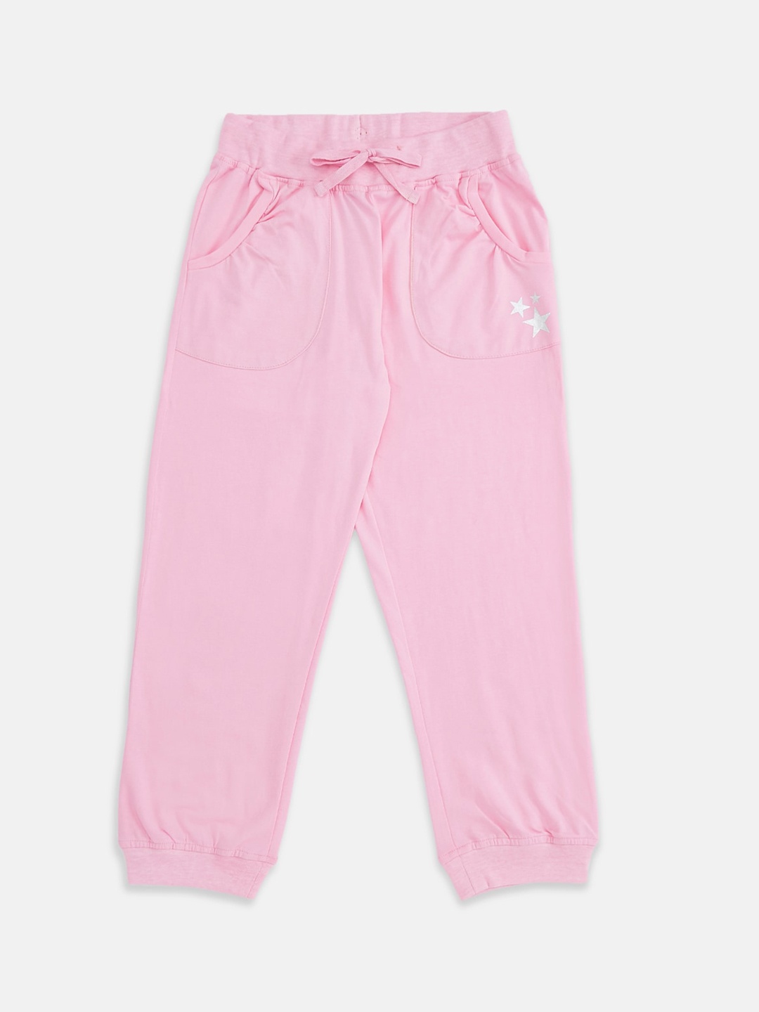 

Pantaloons Junior Girls Pink Solid Pure Cotton Joggers