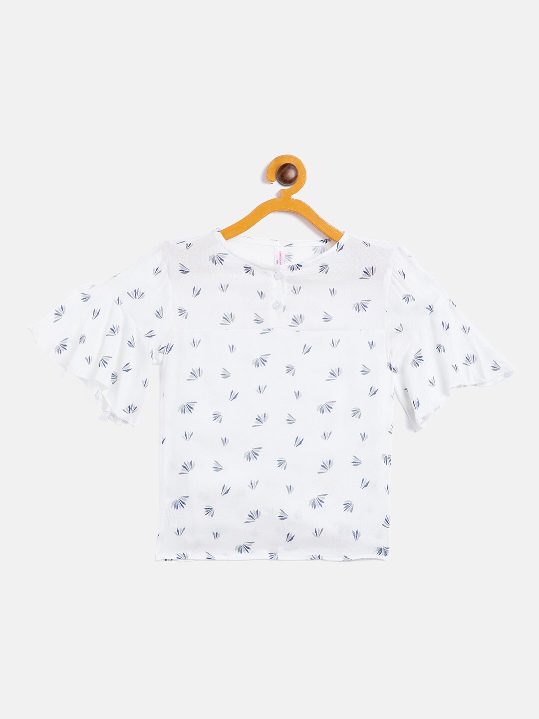 

Crimsoune Club White Floral Printed Regular Top