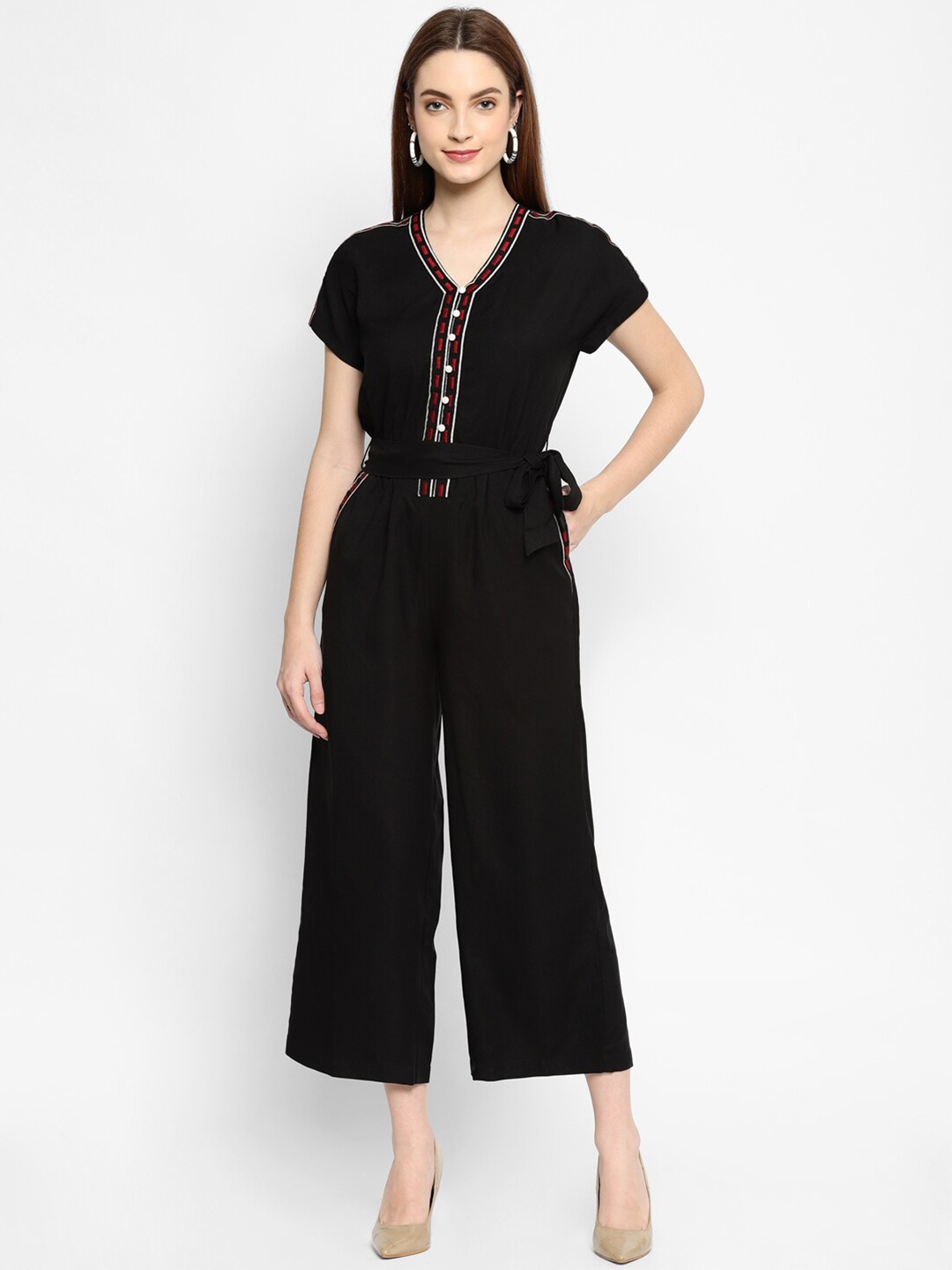 

HOUSE OF KKARMA Black & Red Basic Jumpsuit