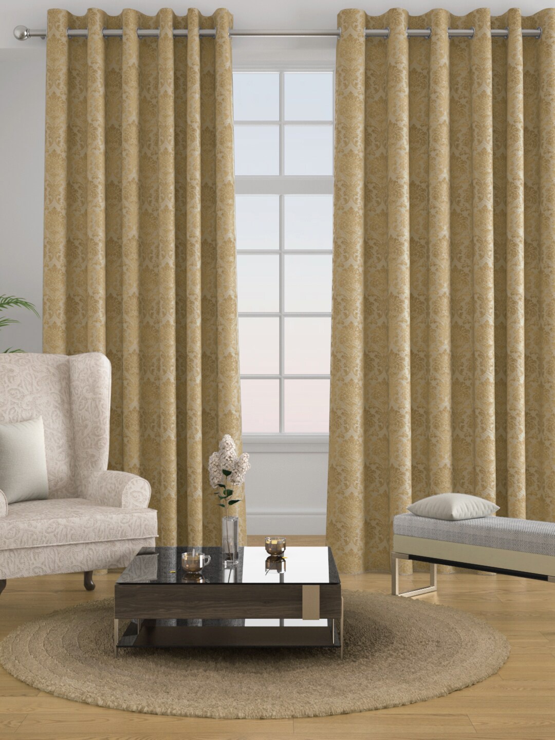 

Raymond Home Beige Set of 2 Ethnic Motifs Door Curtain