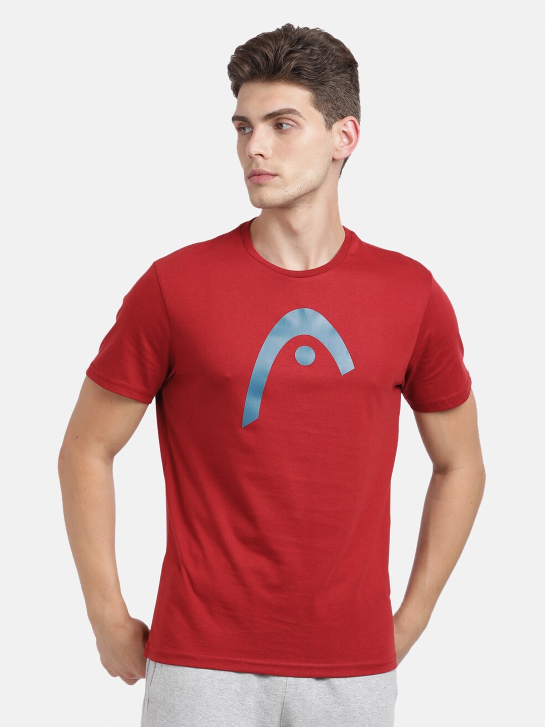

Head Men Red Graphic Printed Slim Fit T-shirt