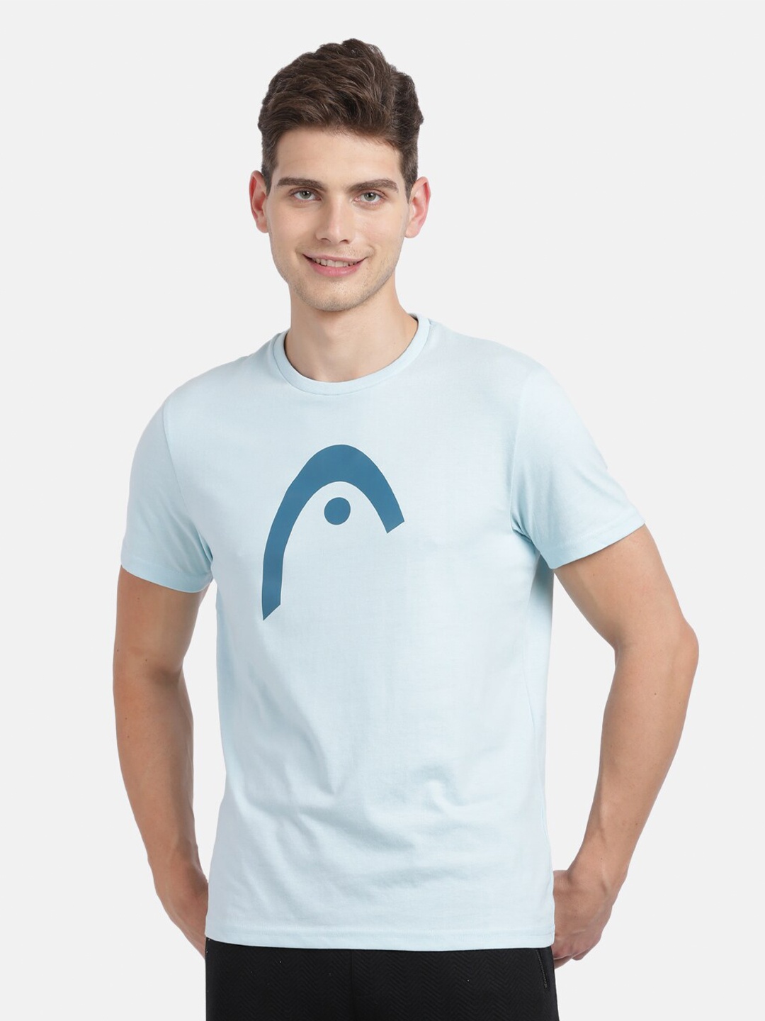 

Head Men Turquoise Blue Printed Slim Fit T-shirt
