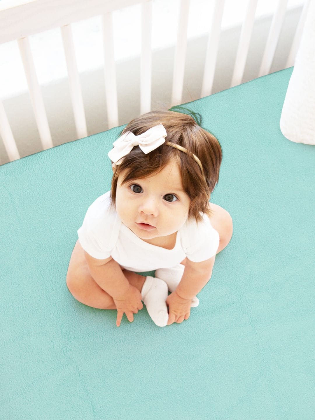 

BIANCA Infants Kids Sea Green Solid Waterproof Mattress Protector