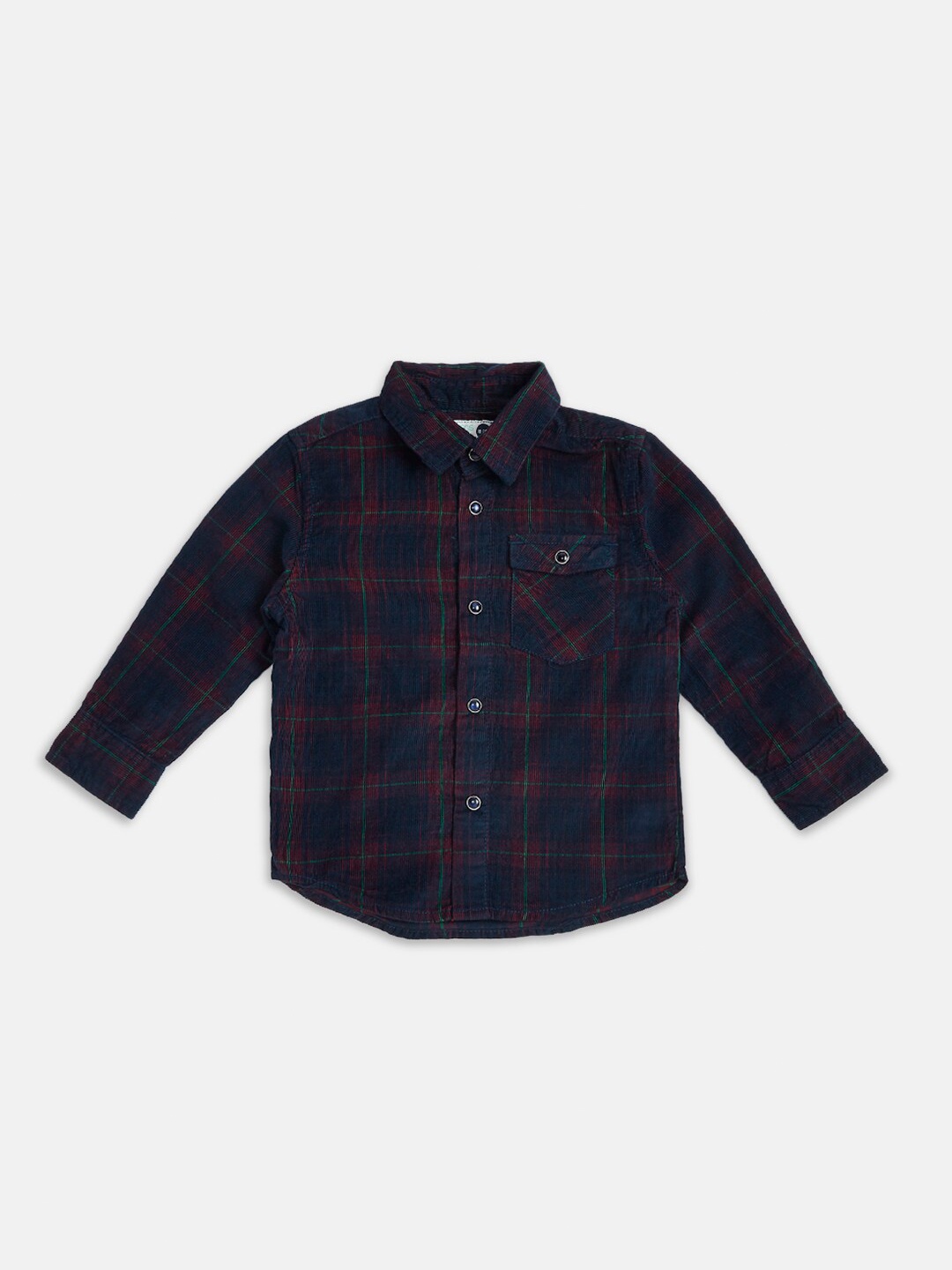 

Pantaloons Baby Boys Maroon Tartan Checks Opaque Checked Casual Shirt