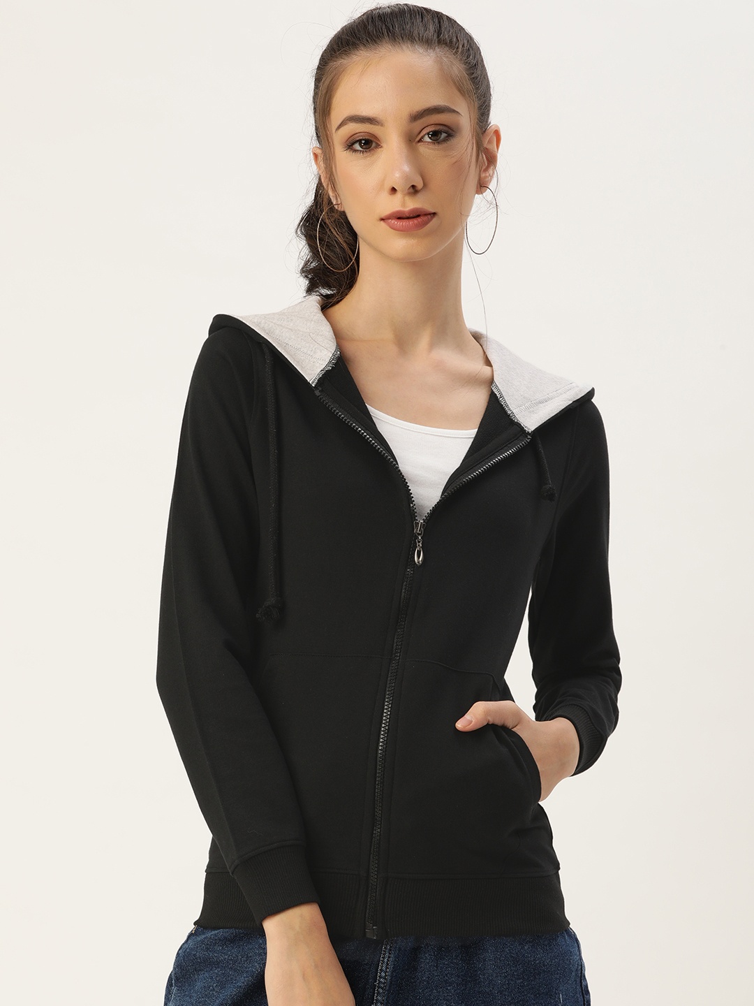 

ARISE Women Black Hooded Sweatshirt