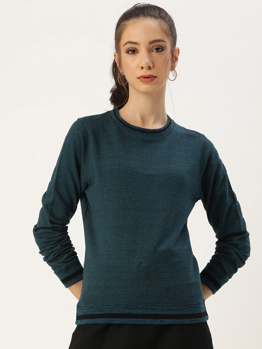 

ARISE Women Teal Green Sweatshirt