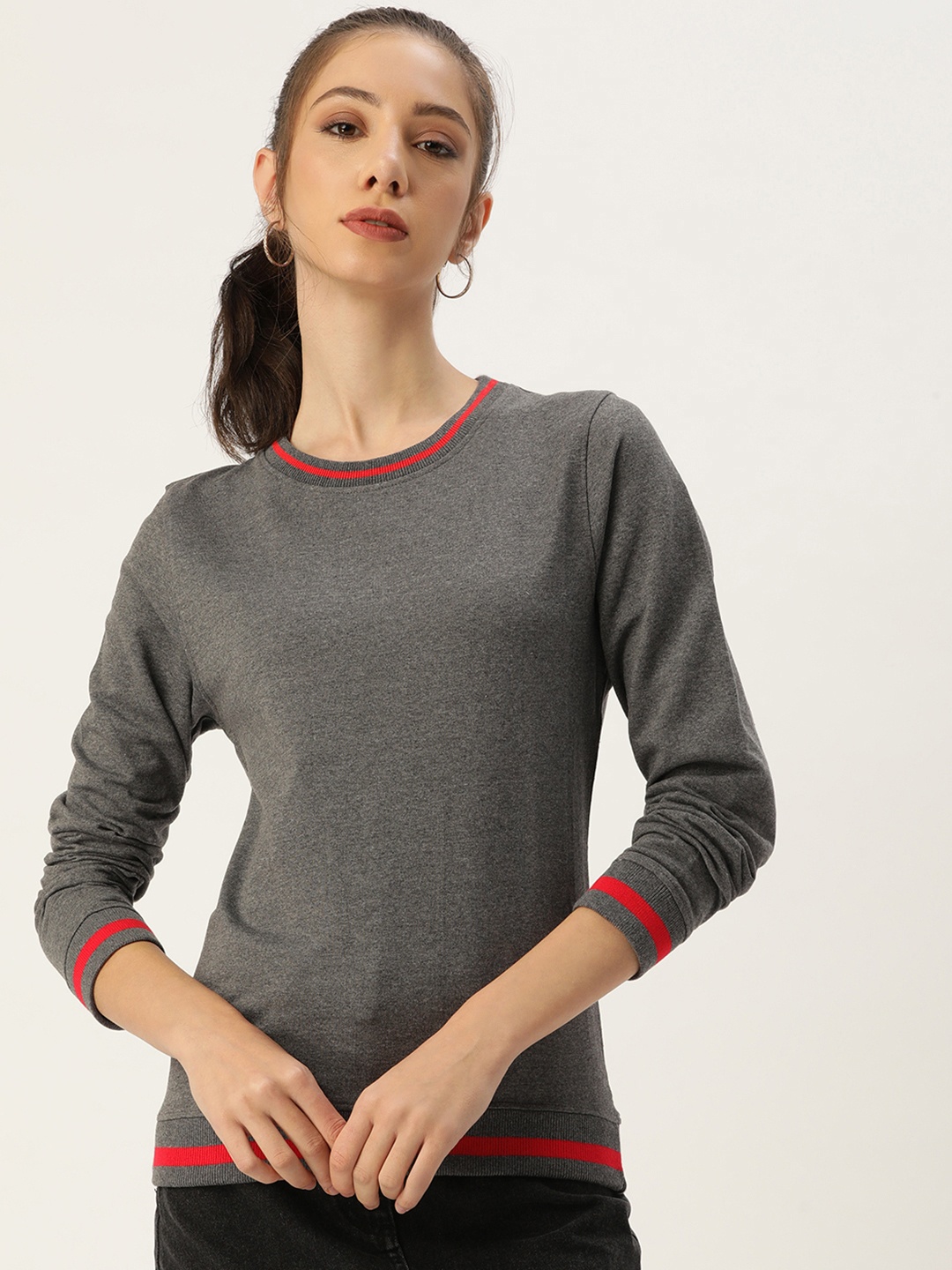 

ARISE Women Charcoal Grey Sweatshirt