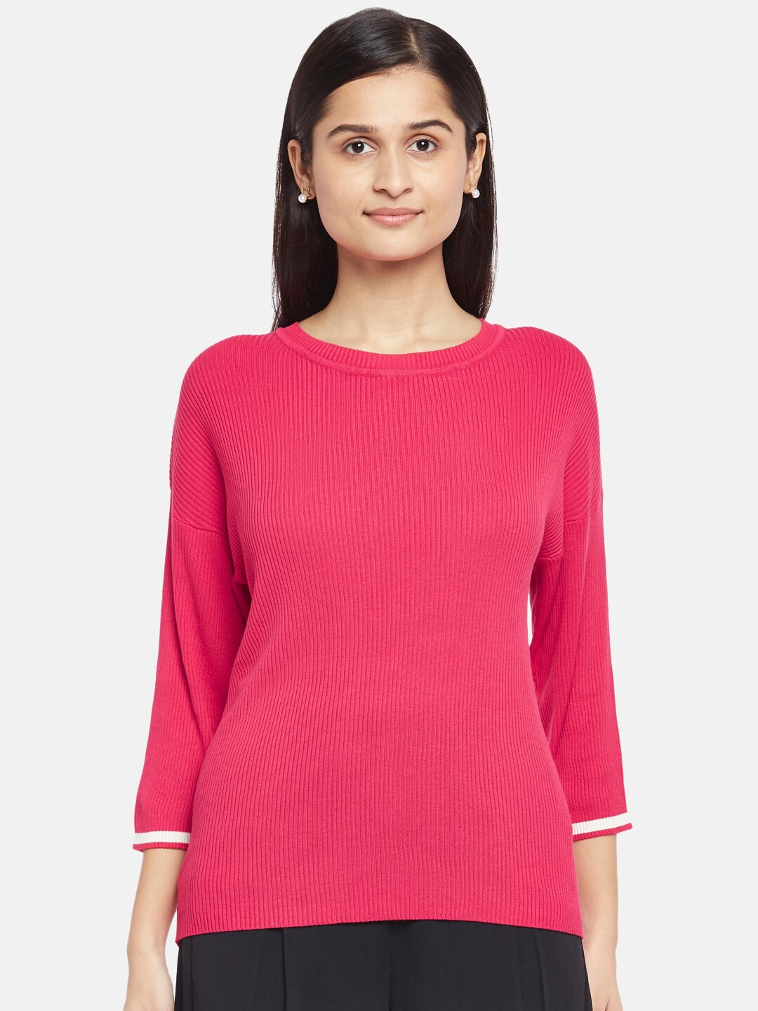 

Honey by Pantaloons Fuchsia Pink Regular Top