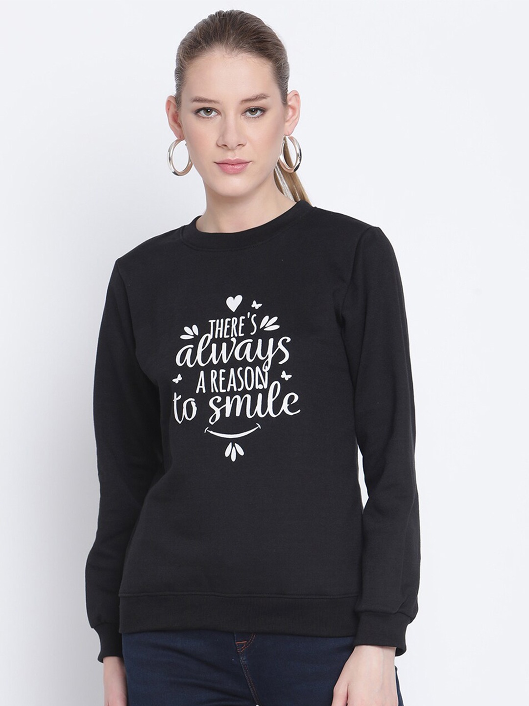 

The Vanca Women Black Printed Sweatshirt