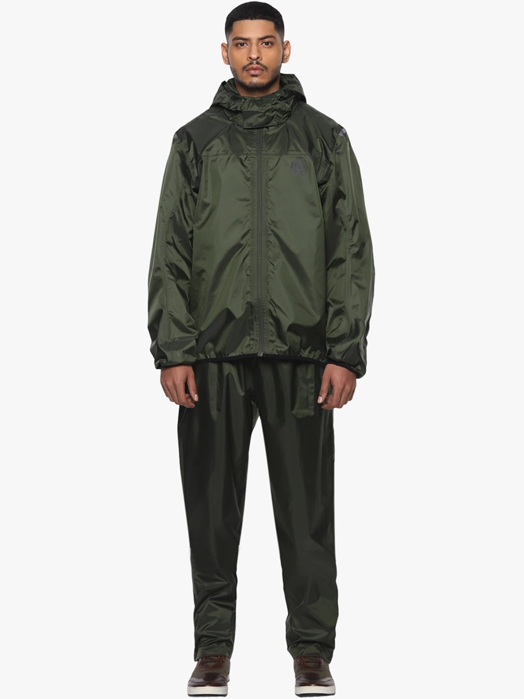 

Royal Enfield Men Olive Green Solid Monsoon Rain Jacket