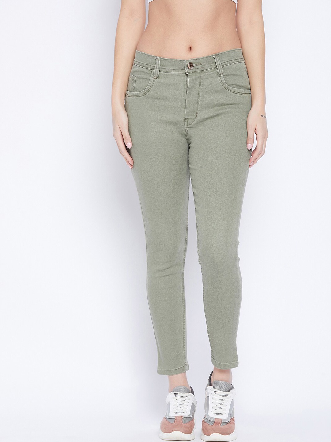 

Nifty Women Olive Green Slim Fit High-Rise Stretchable Jeans