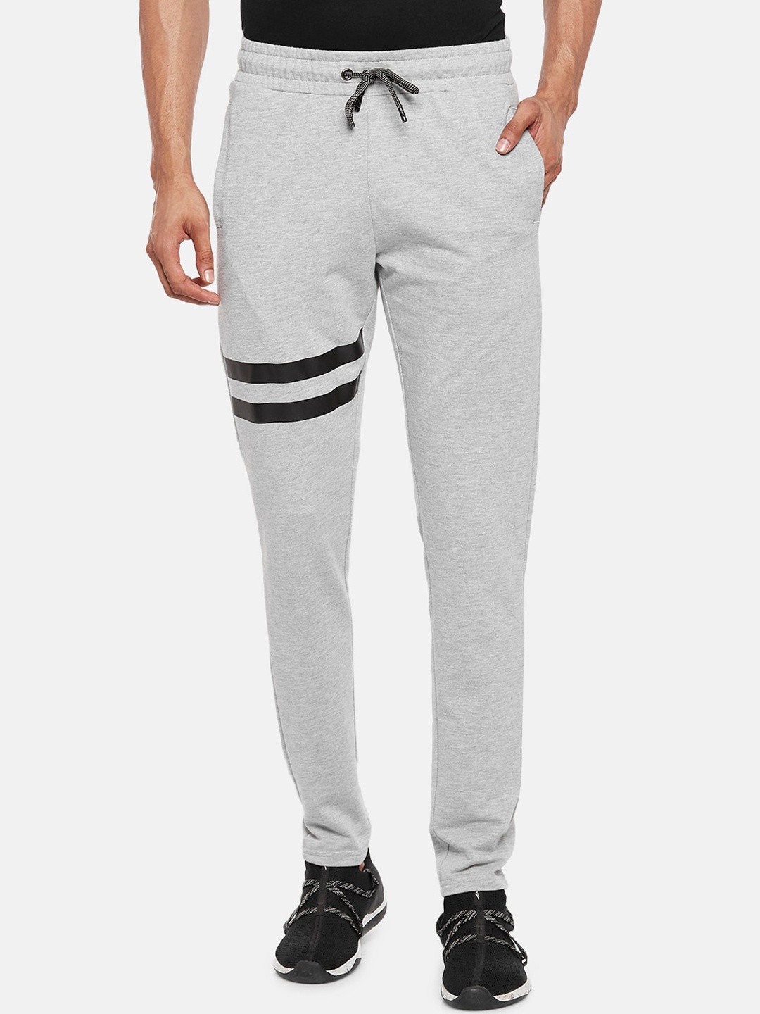 

People Men Grey Melange Solid Track Pants