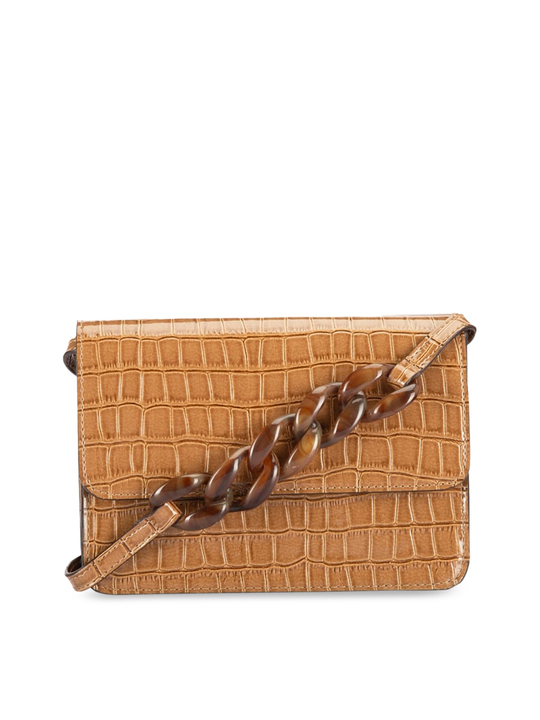 

IMARS Women Tan Textured Structured Sling Bag