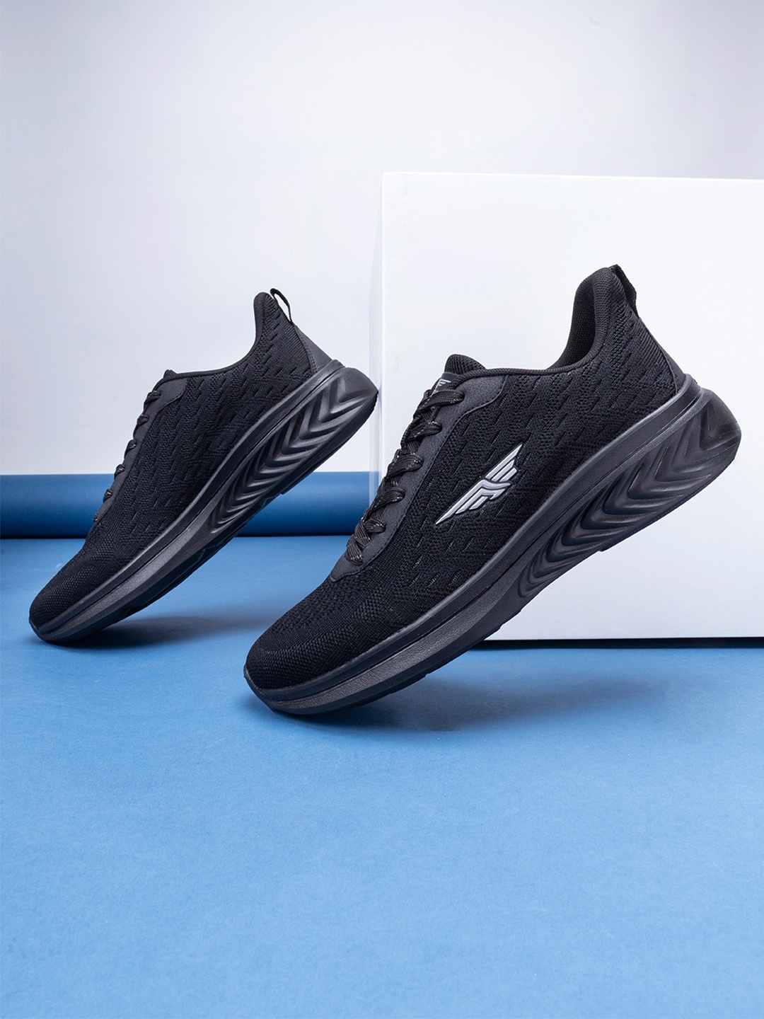 

Red Tape Men Black Mesh Walking Shoes