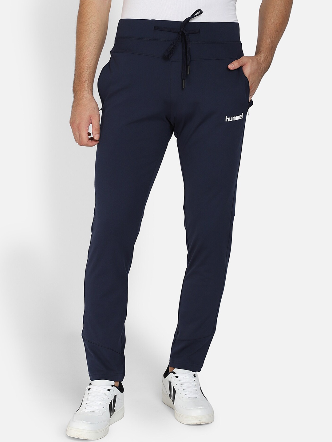 

hummel Men Navy Blue Solid Track Pants