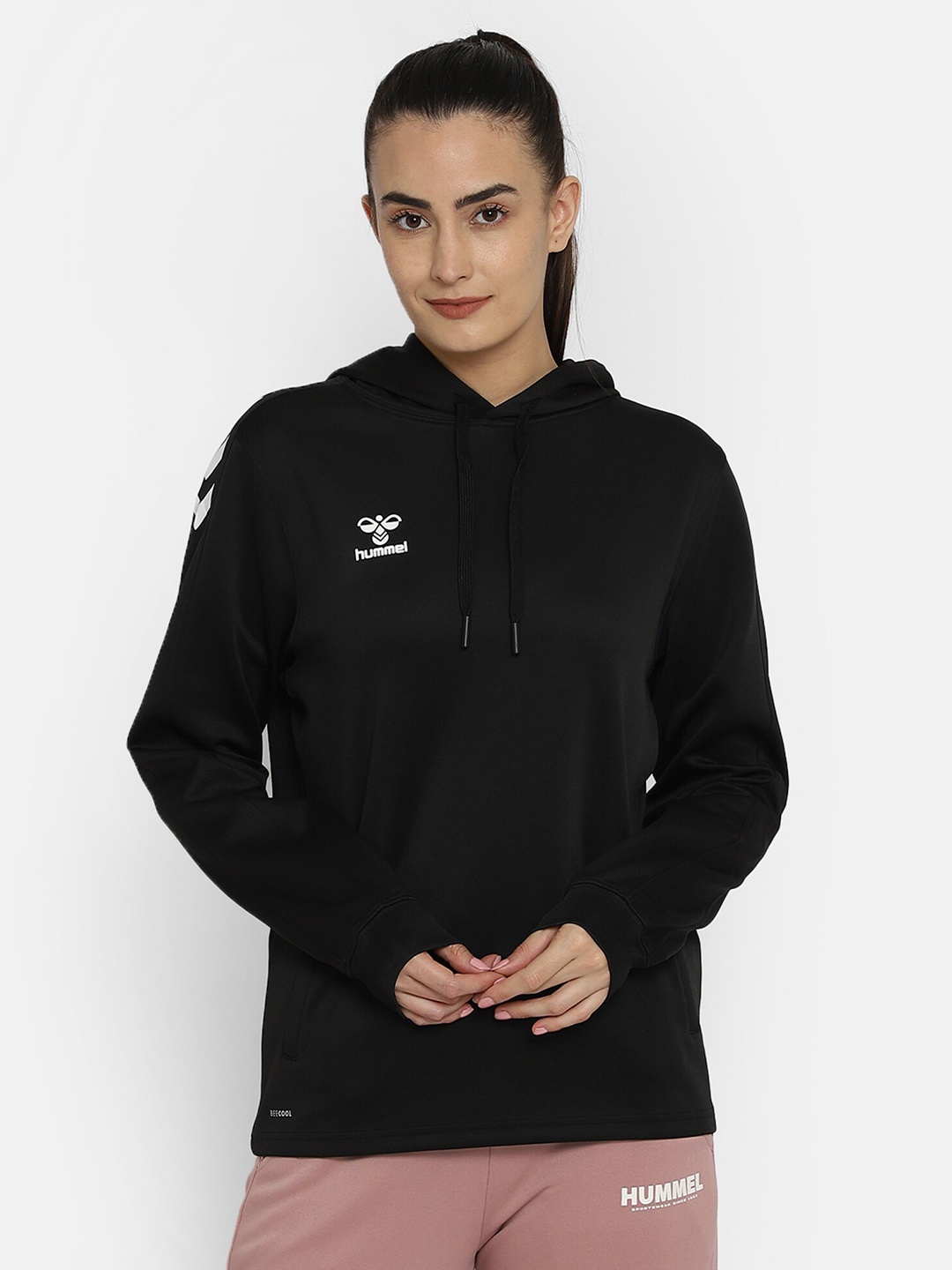 

hummel Women Black Hooded Sweatshirt