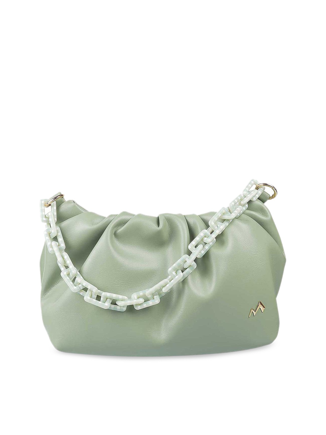

Metro Women Green PU Half Moon Shoulder Bag
