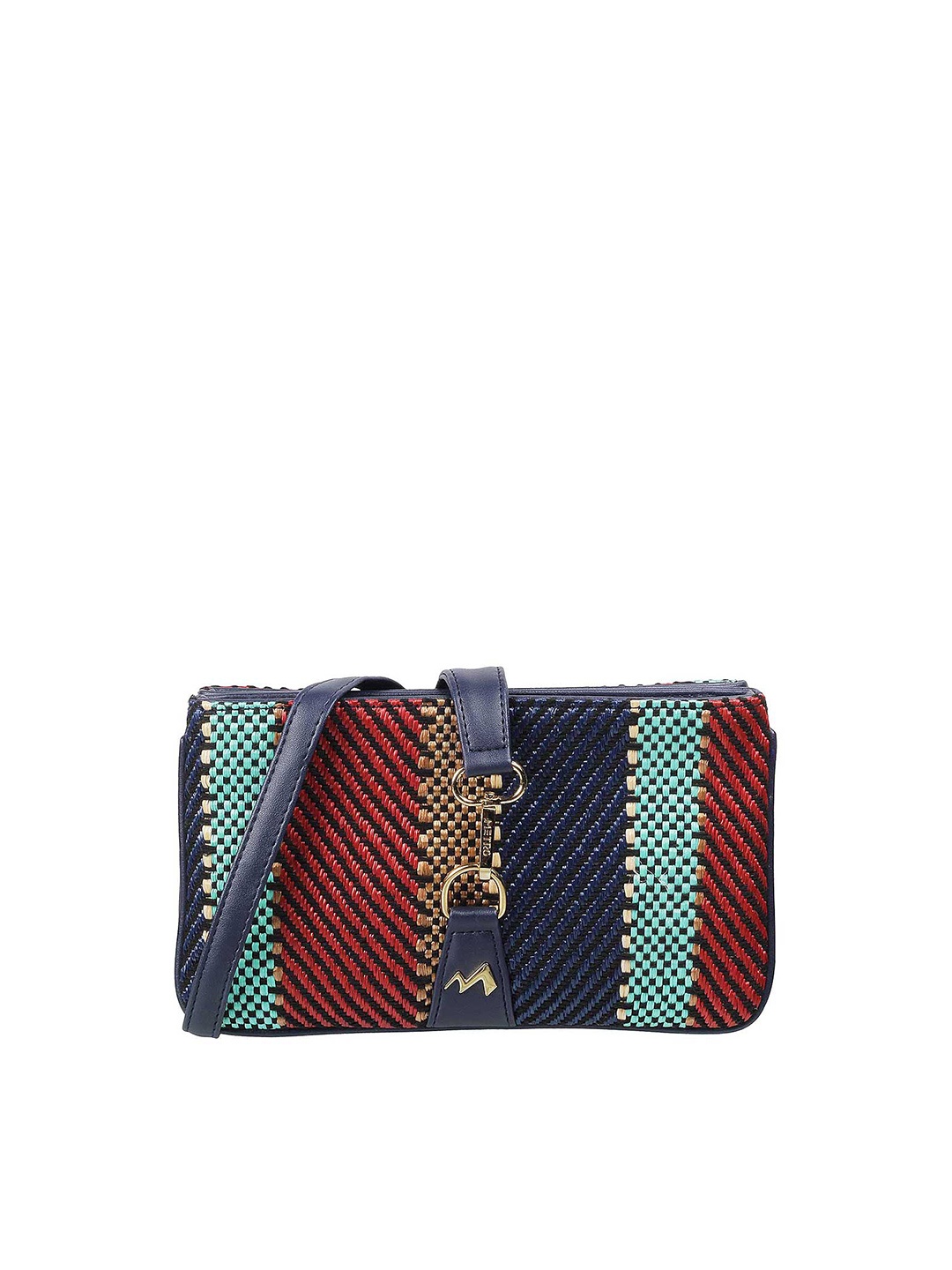 

Metro Blue & Red Textured Envelope Clutch