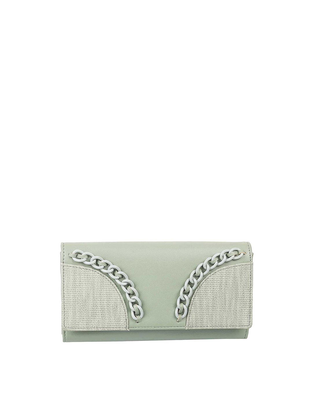 

Metro Women Green Embellished Envelope clutch