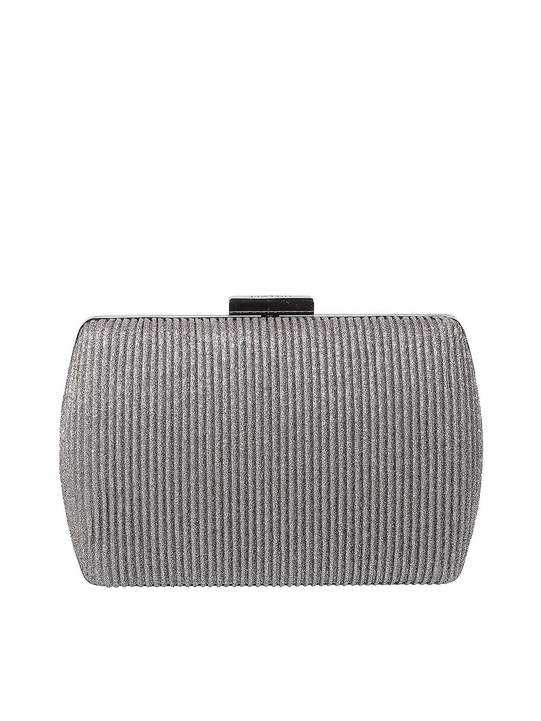 

Metro Women Grey Striped Box Clutch