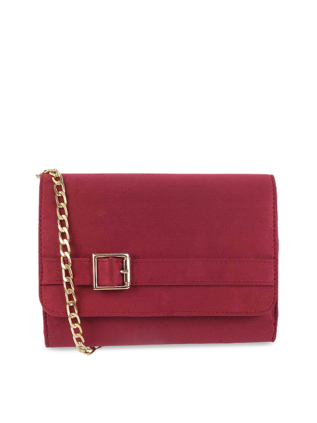 

Metro Maroon Textured Suede Structured Sling Bag