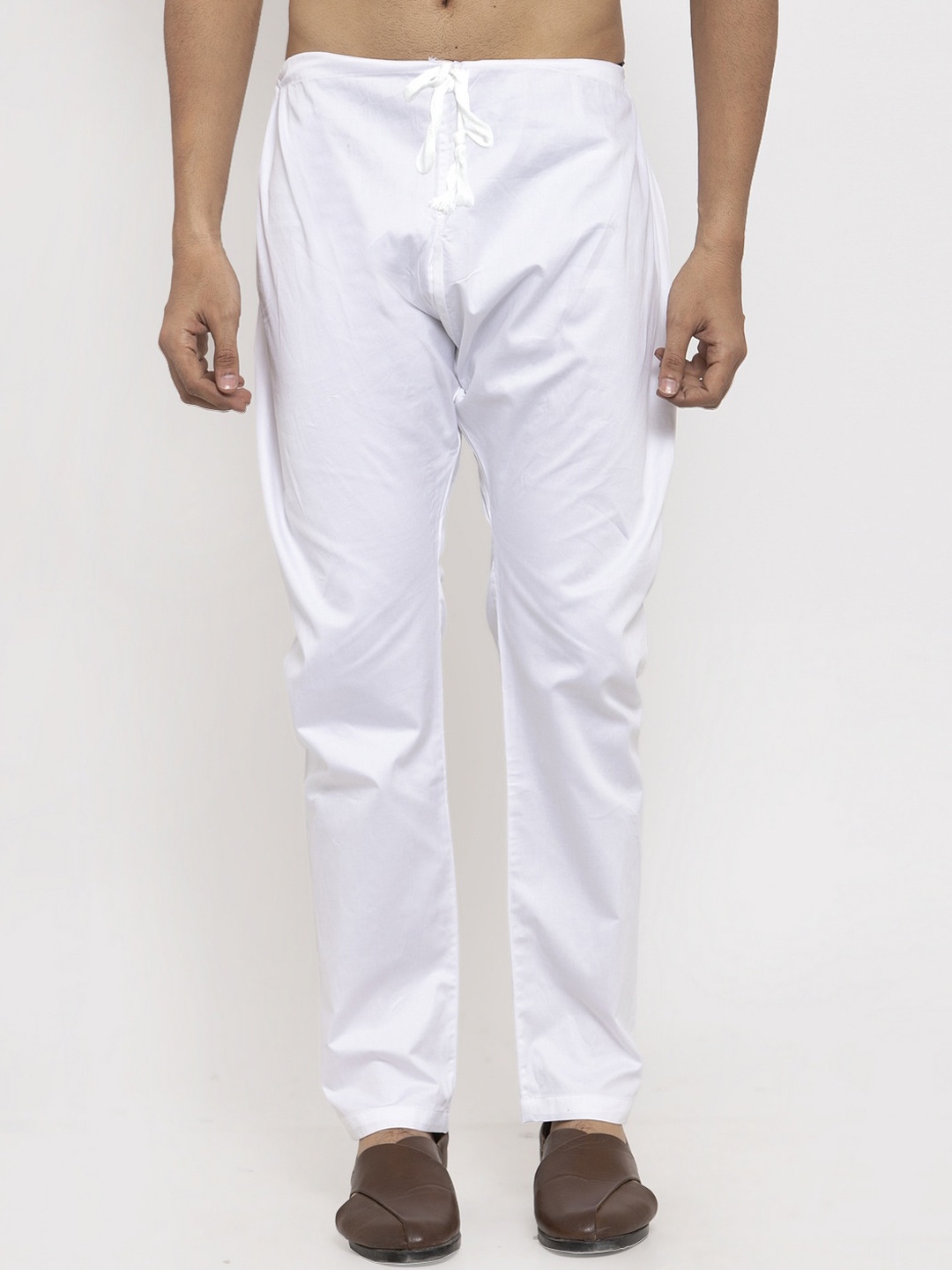 

KLOTTHE Men White Solid Cotton Woven Pyjamas