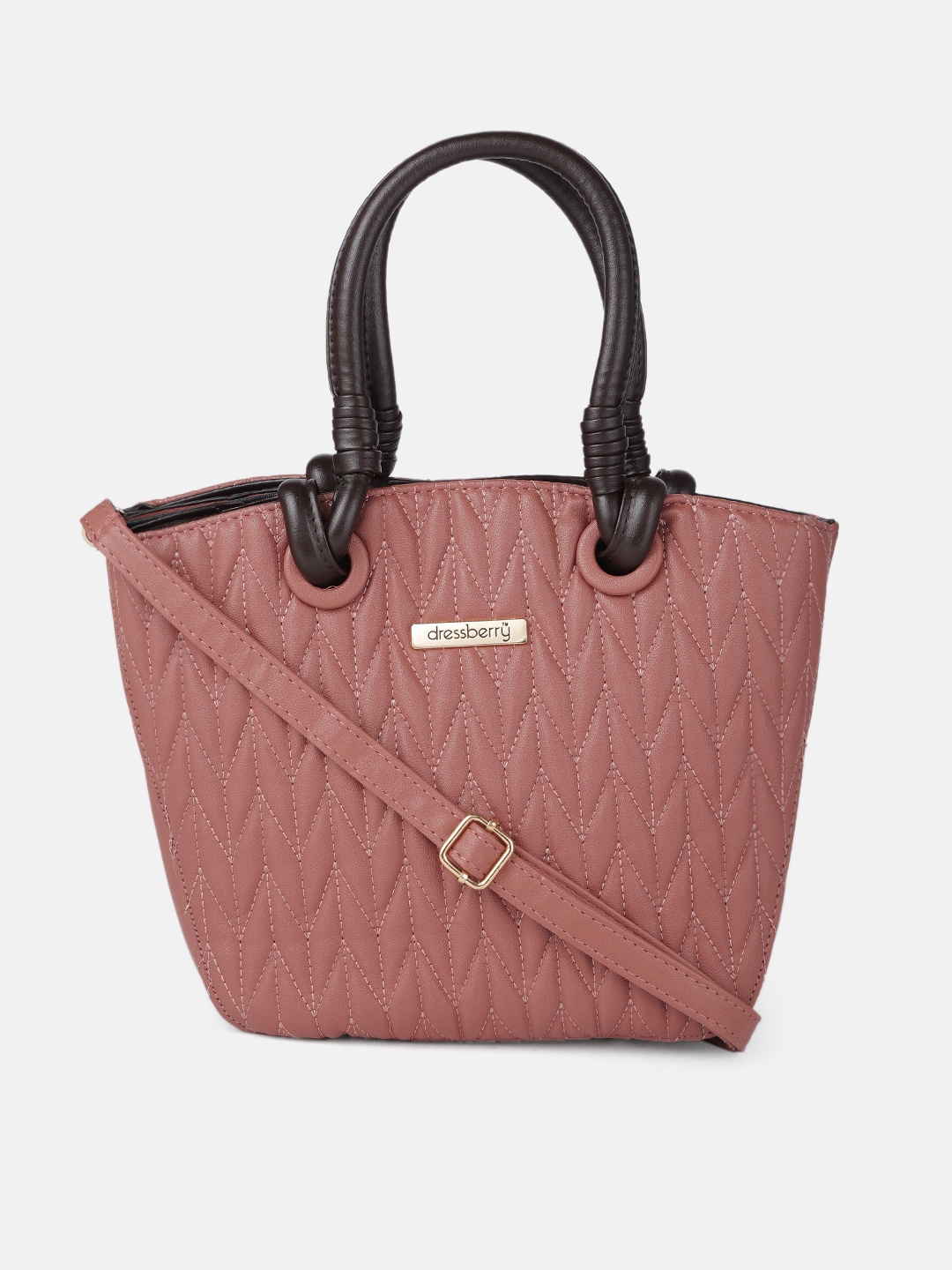 

DressBerry Nude Pink Quilted Handheld Bag