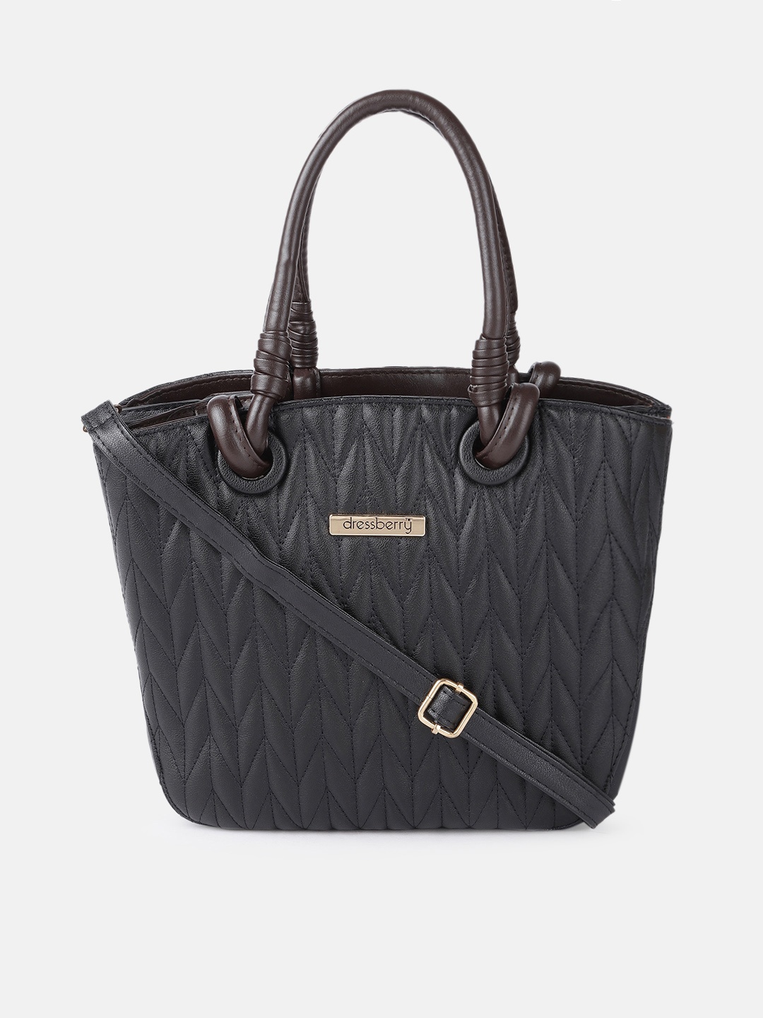 

DressBerry Black Structured Handheld Bag