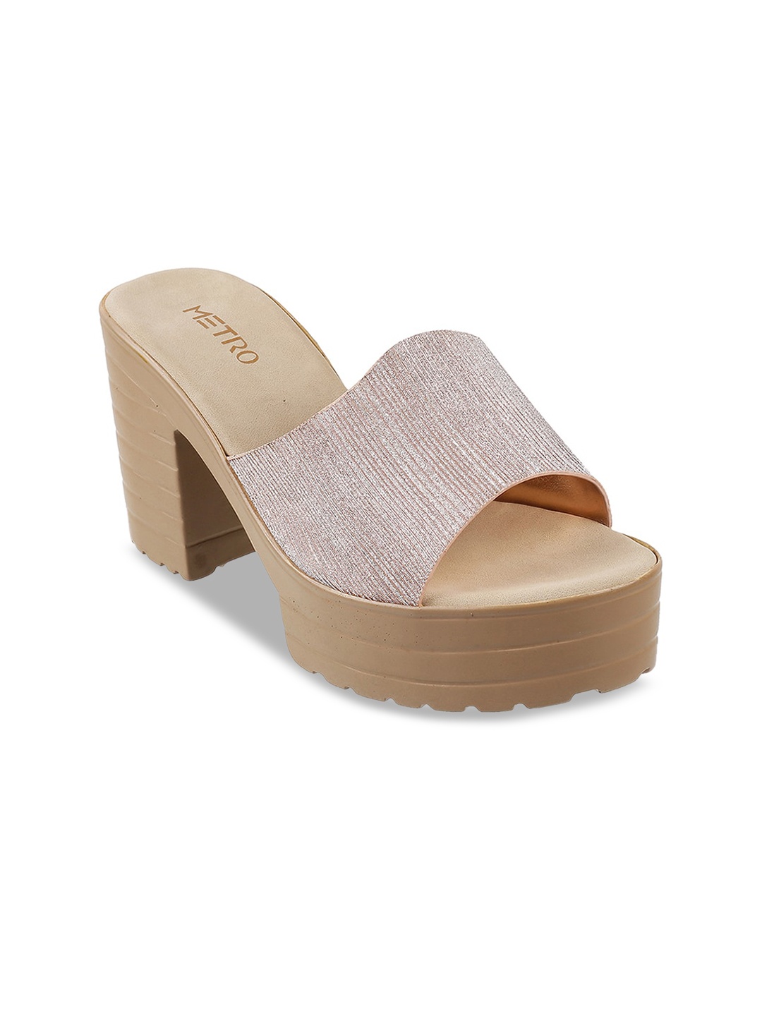 

Metro Beige Textured Platform Heels