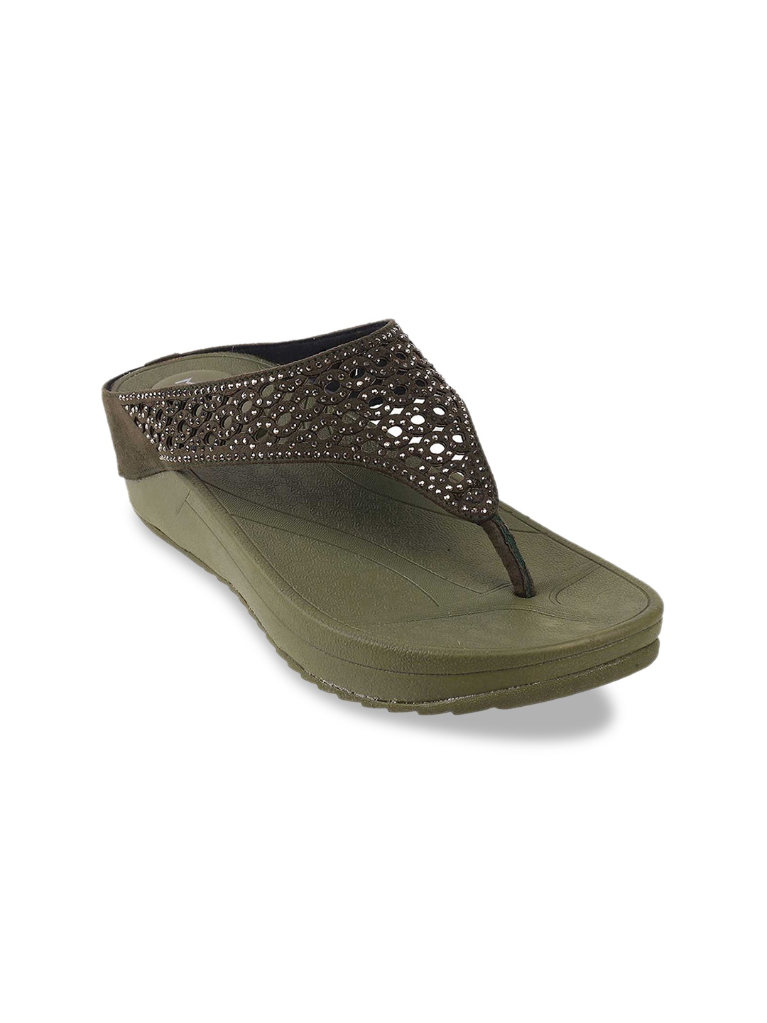 

Metro Green Embellished Wedge Heels