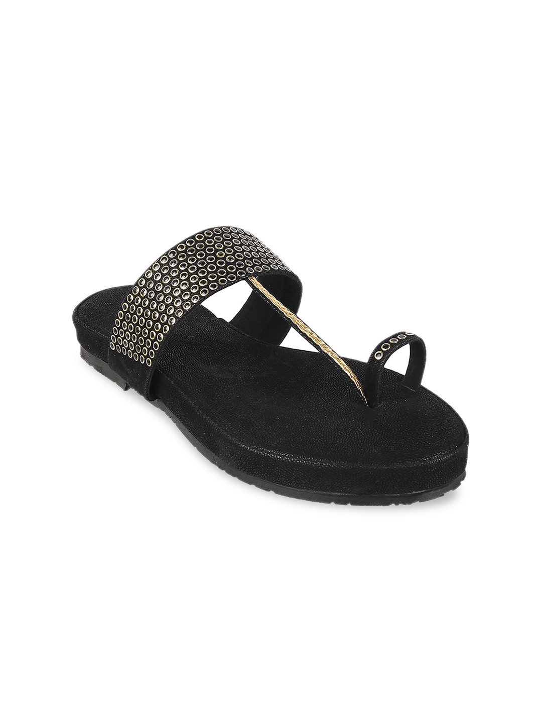 

Metro Women Black Ethnic One Toe Flats