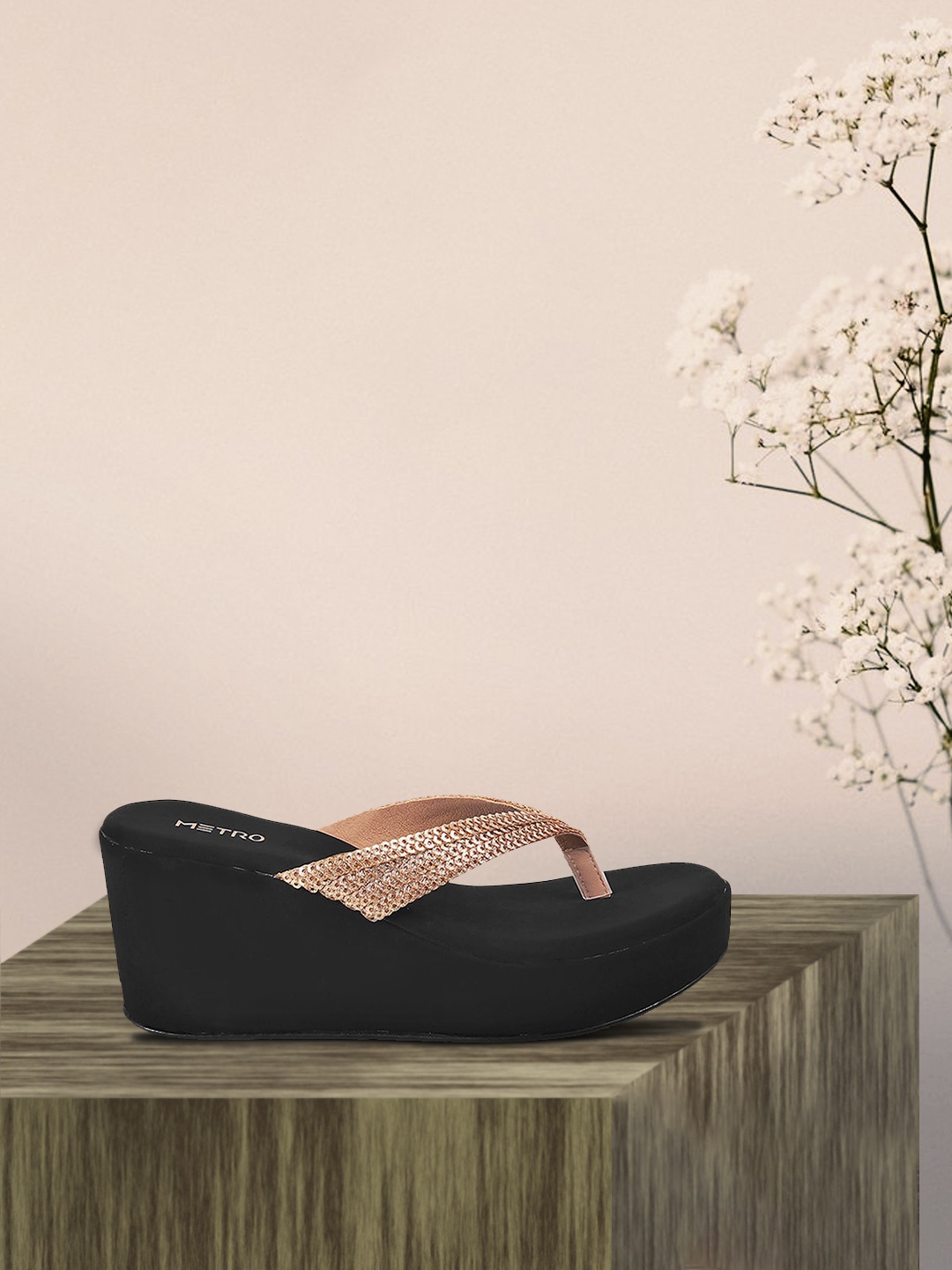 

Metro Gold-Toned Embellished Wedge Sandals