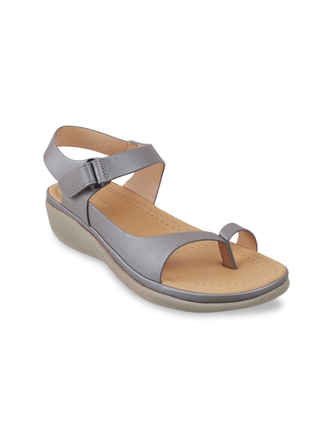 

Metro Grey Wedge Sandals with Buckles