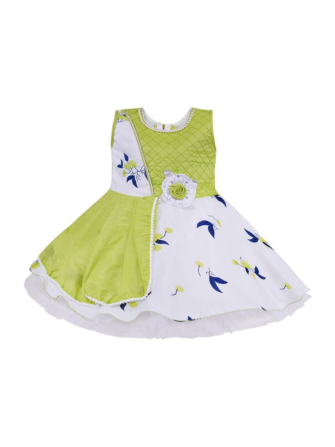 

Wish Karo Green & White Georgette Dress