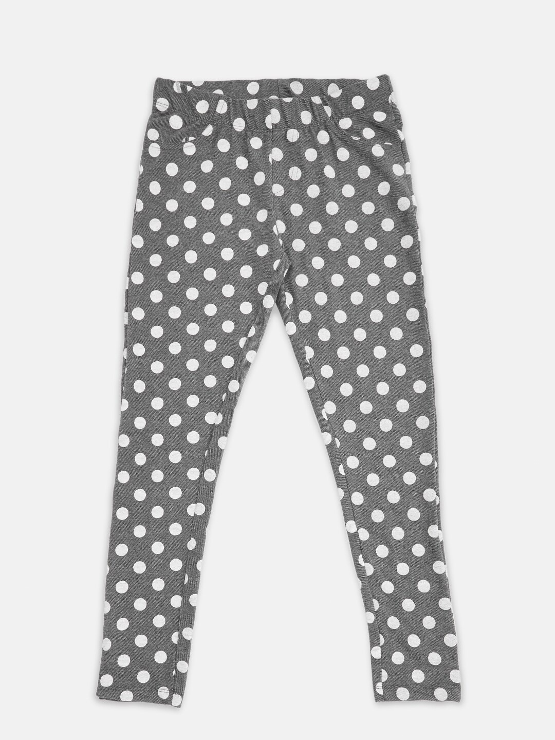 

Pantaloons Junior Girls Grey Melange Printed Jeggings