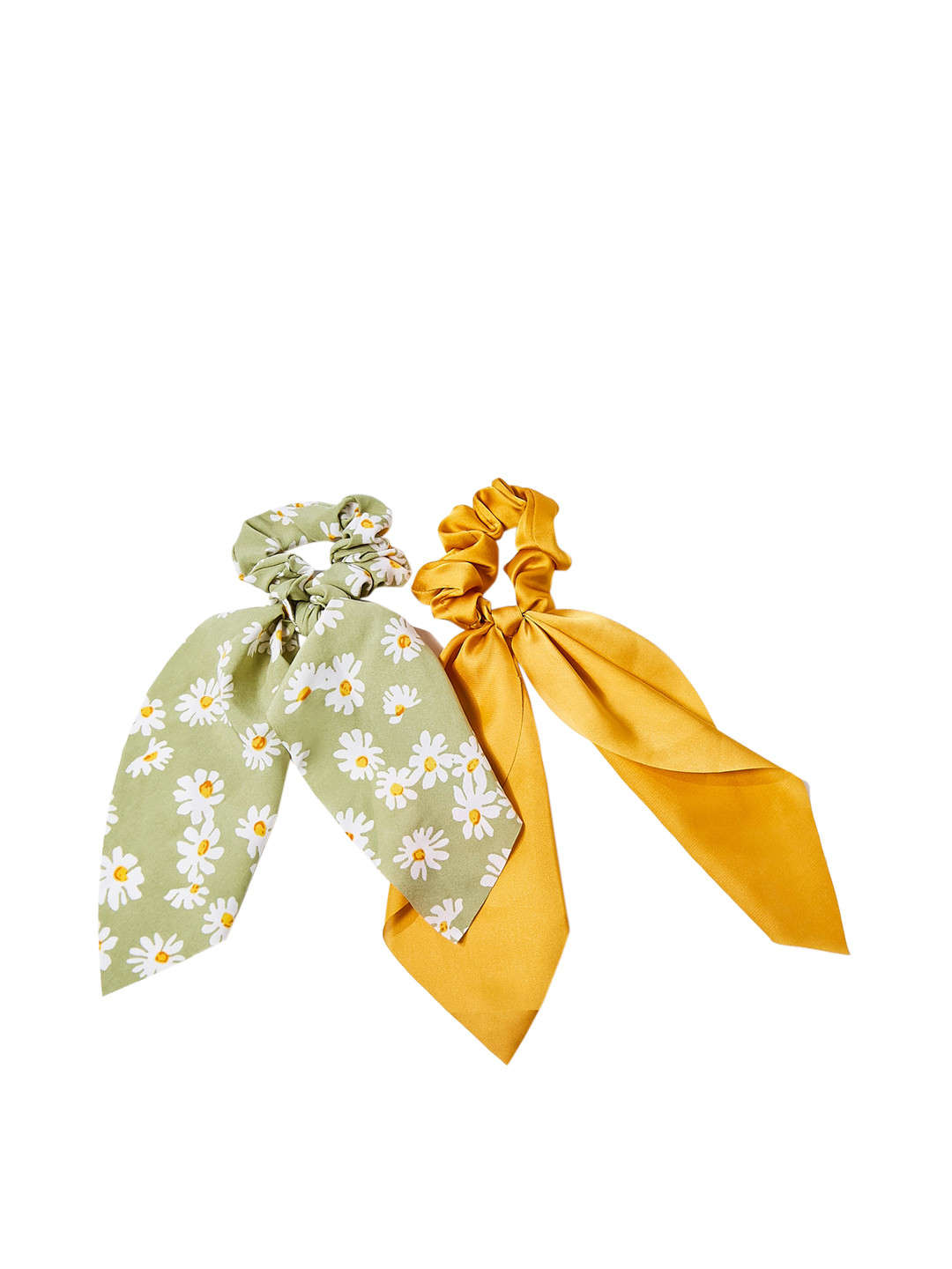 

FOREVER 21 Women Set Of 2 Yellow & Green Scrunchies