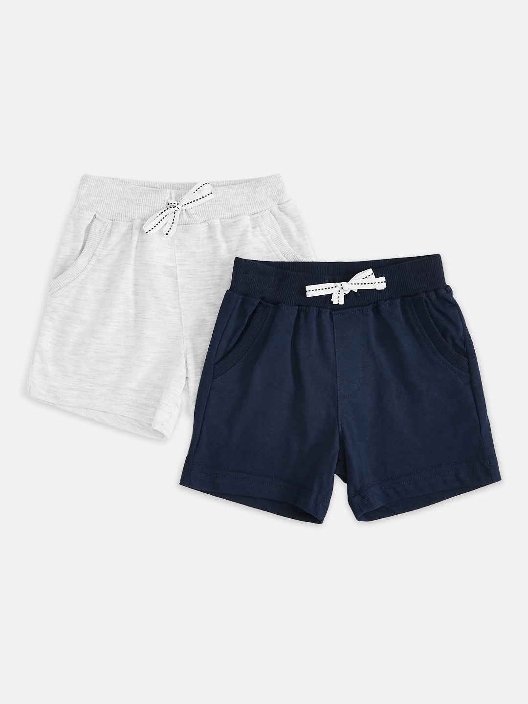 

Pantaloons Baby Boys Pack Of 2 Navy Blue & Grey Regular Shorts